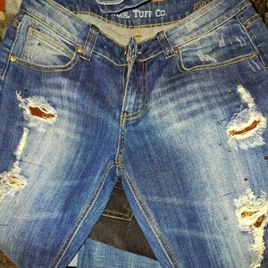 Cowgirl Tuff Boot Leg Blue Jeans